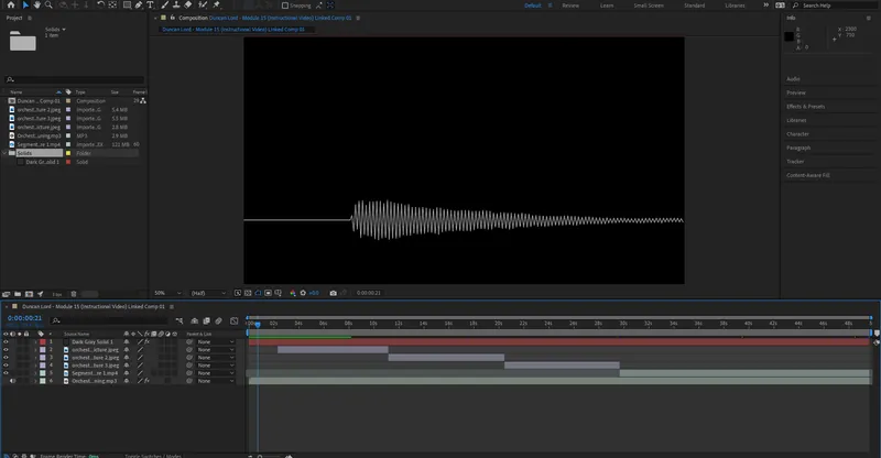 Screenshot of the After Effects workspace