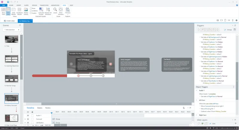 Screenshot of the Storyline slide editor