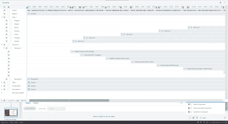 Screenshot of a Storyline slide timeline